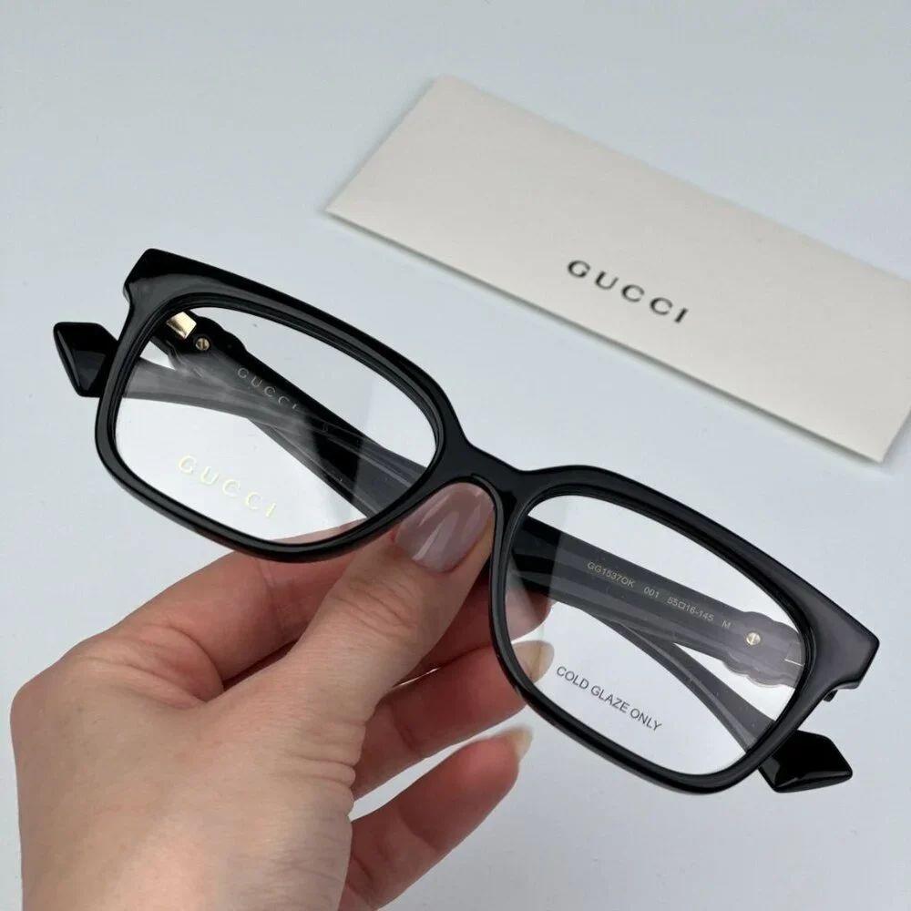Gucci GG1537OK 001 BRAND NEW Eyeglasses Black Square Women - Picture 2 of 11